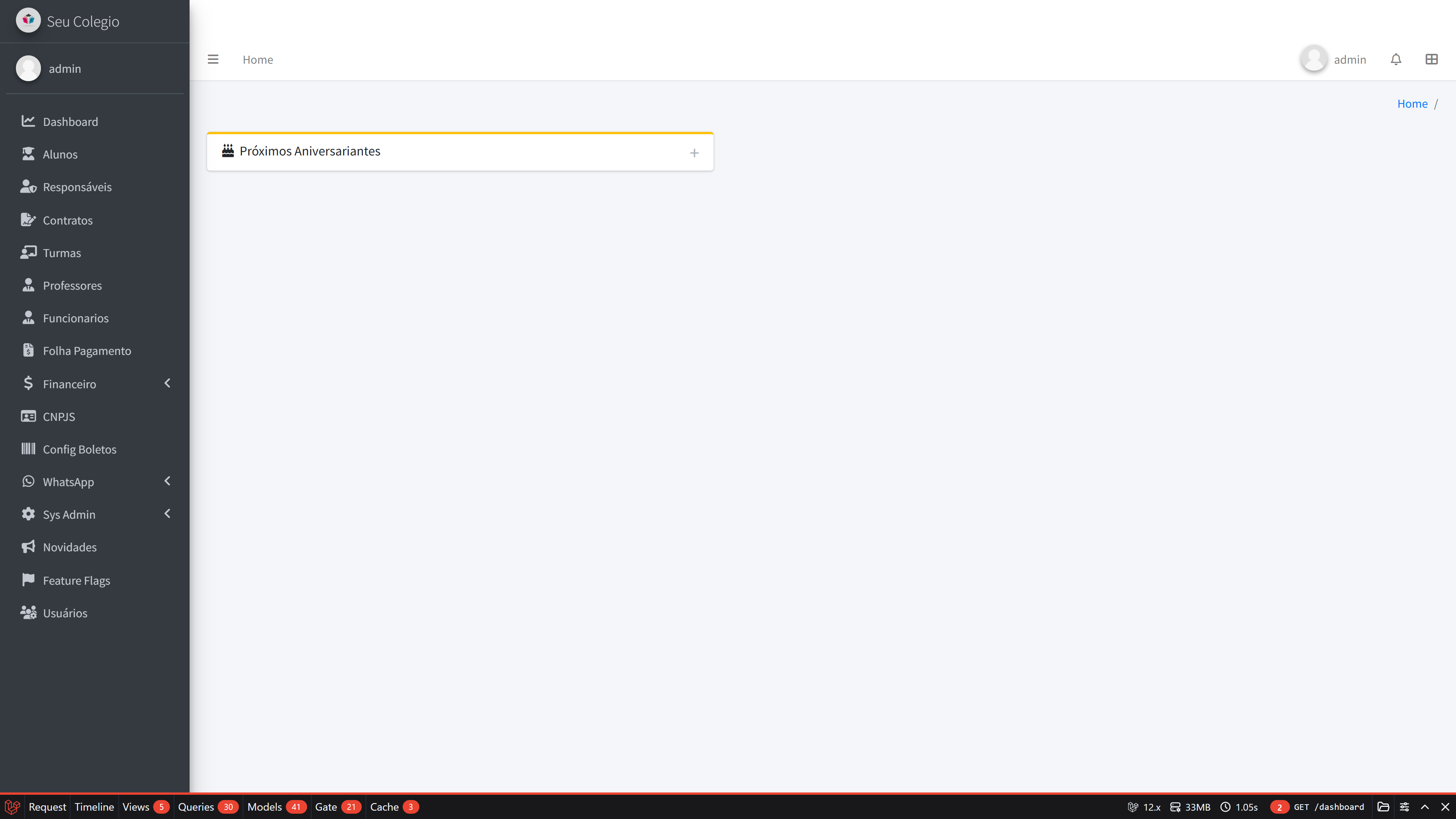 Dashboard do Easy Edu